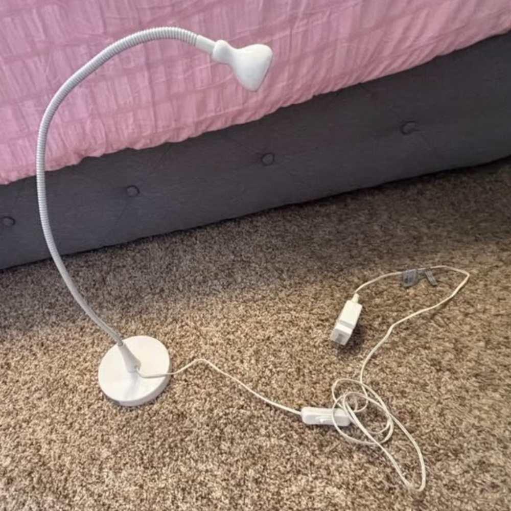 white lamp with bulb